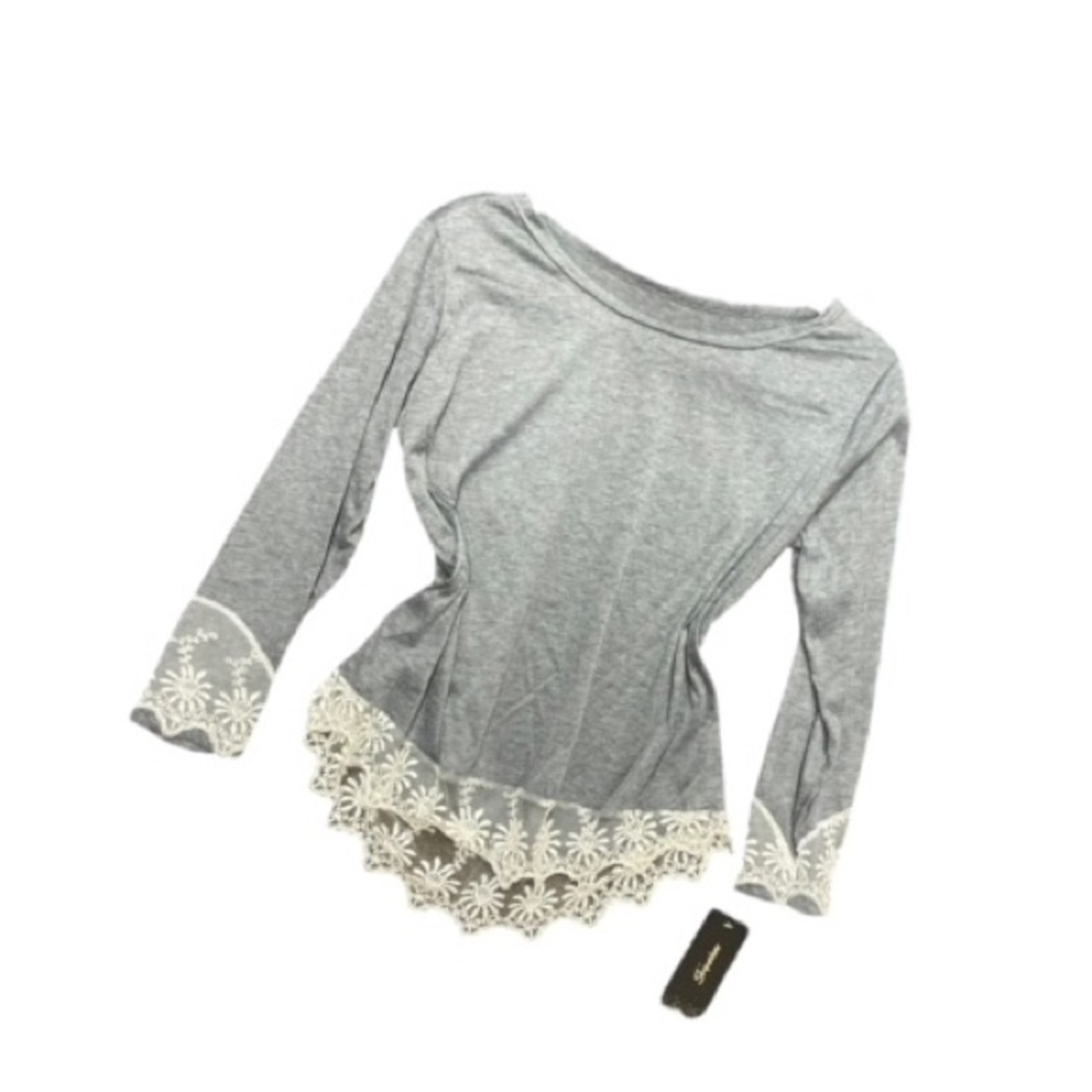 ✨GREY LACE LON SLEEVE✨